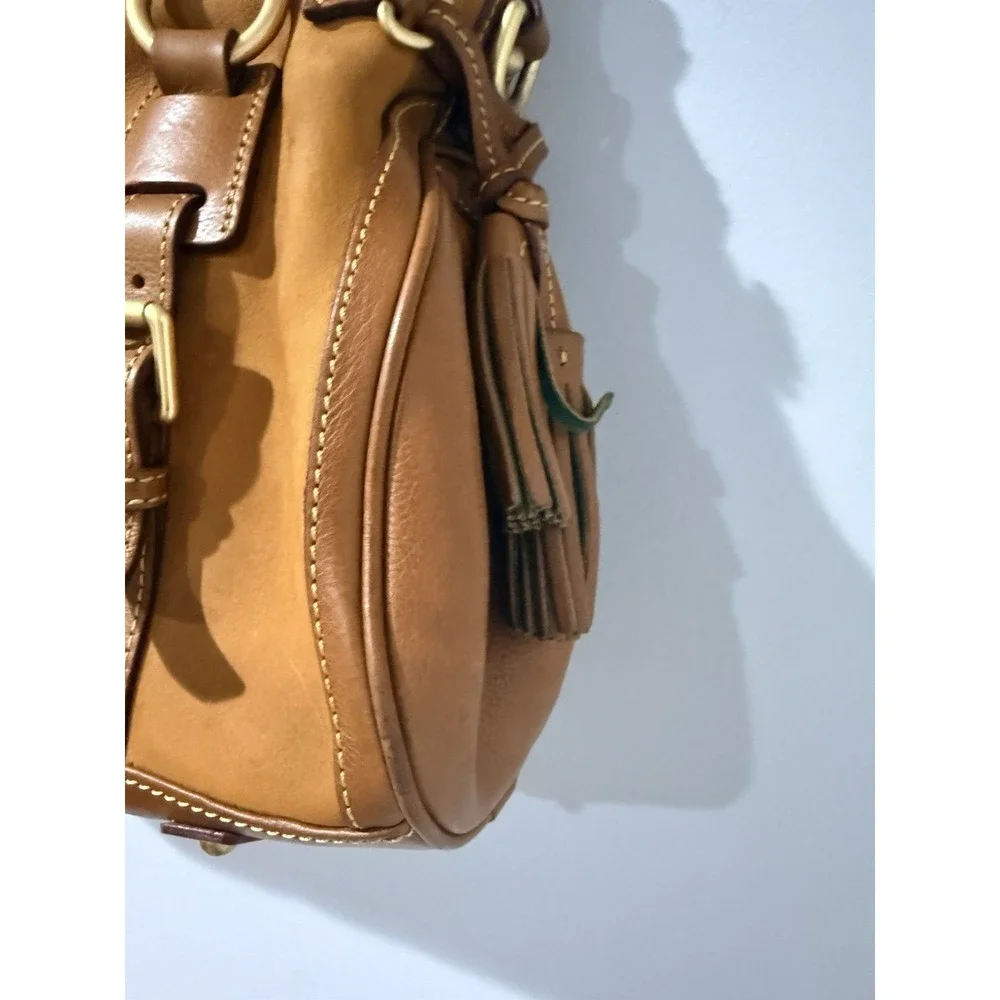 Dooney and Bourke Leather Florentine Satchel  Handbag‎ Crossbody Two Tone Tan N